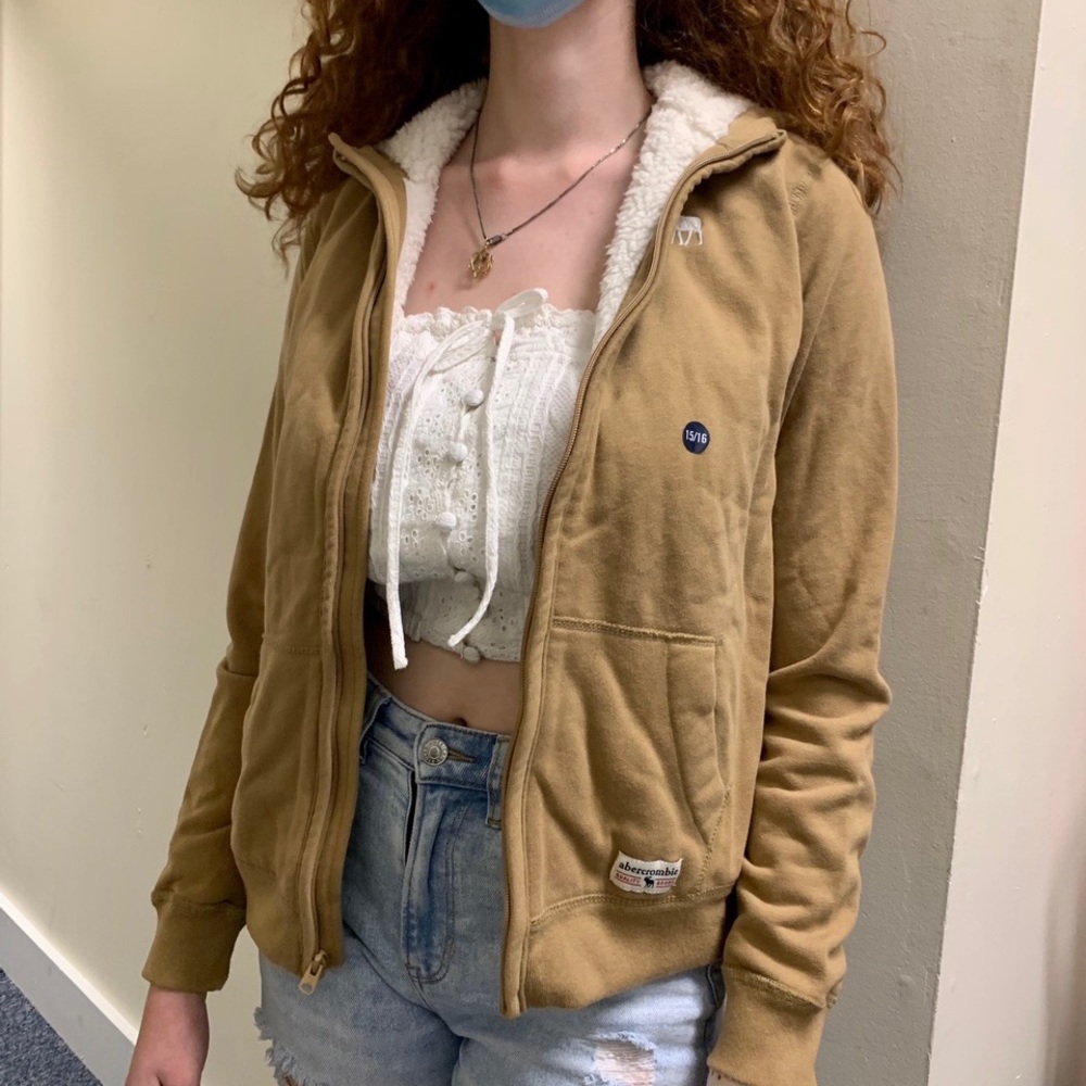 AEROPOSTALE TAN FLEECE LINED JACKET